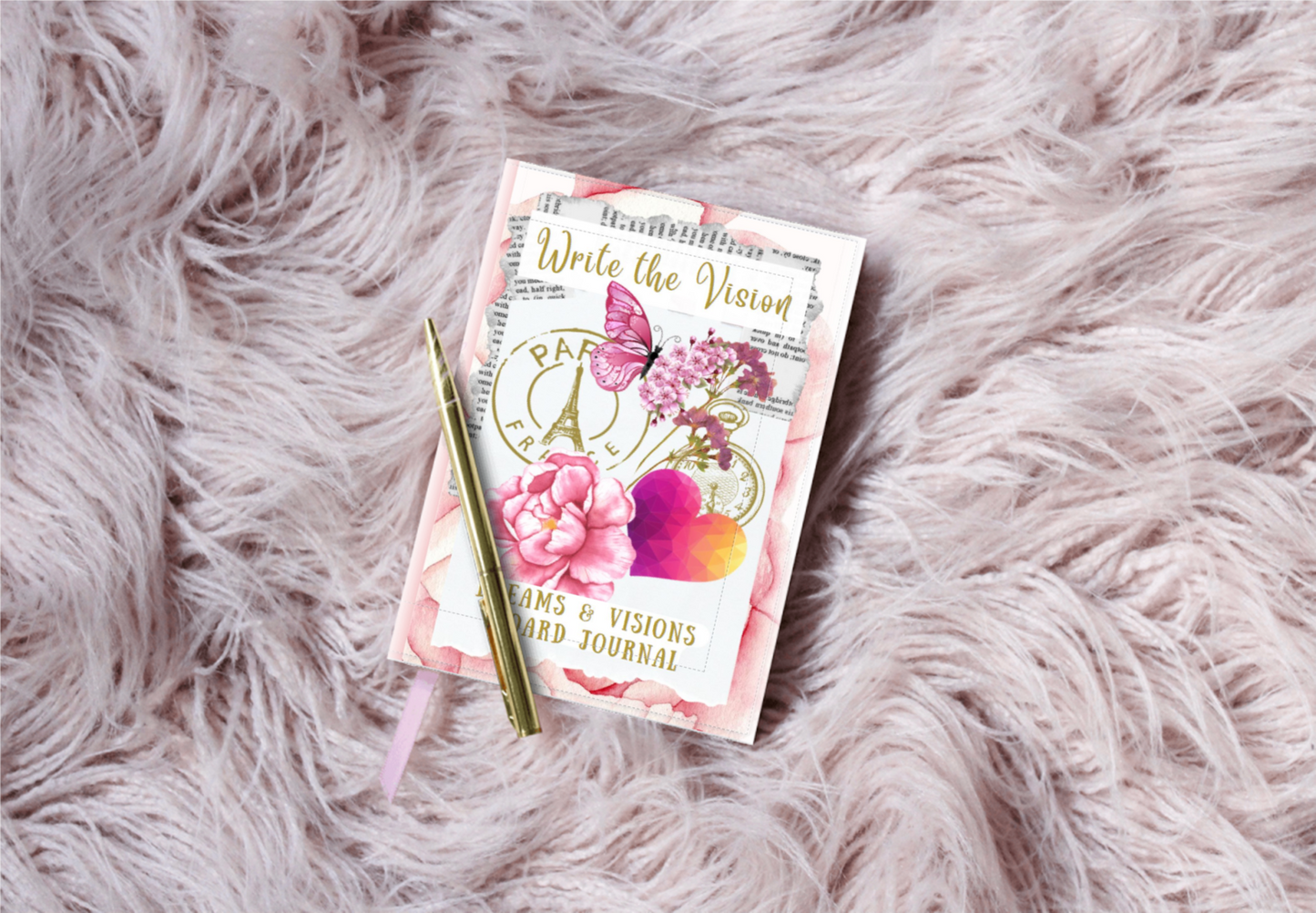 Butterfly Paris Collage Vision and Dream Board Journal